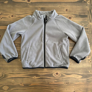 Boys Cat & Jack Gray Fleece Jacket S 6/7 Recycled Polyester Full-Zip Winter